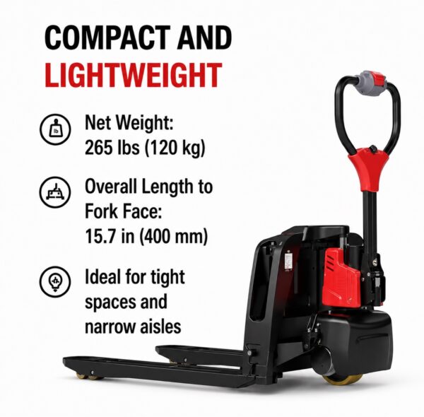 Electric Pallet Jack 3,300 lbs – 24V 20Ah Lithium Battery Powered Pallet Truck, F4