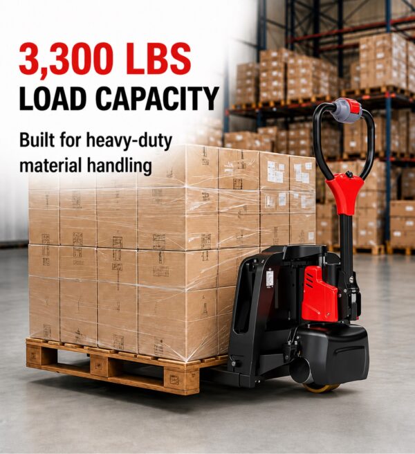 Electric Pallet Jack 3,300 lbs – 24V 20Ah Lithium Battery Powered Pallet Truck, F4